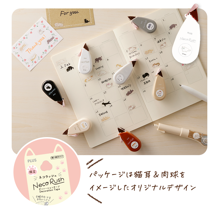 パッケージは 猫耳＆肉球を イメージしたオリジナルデザイン